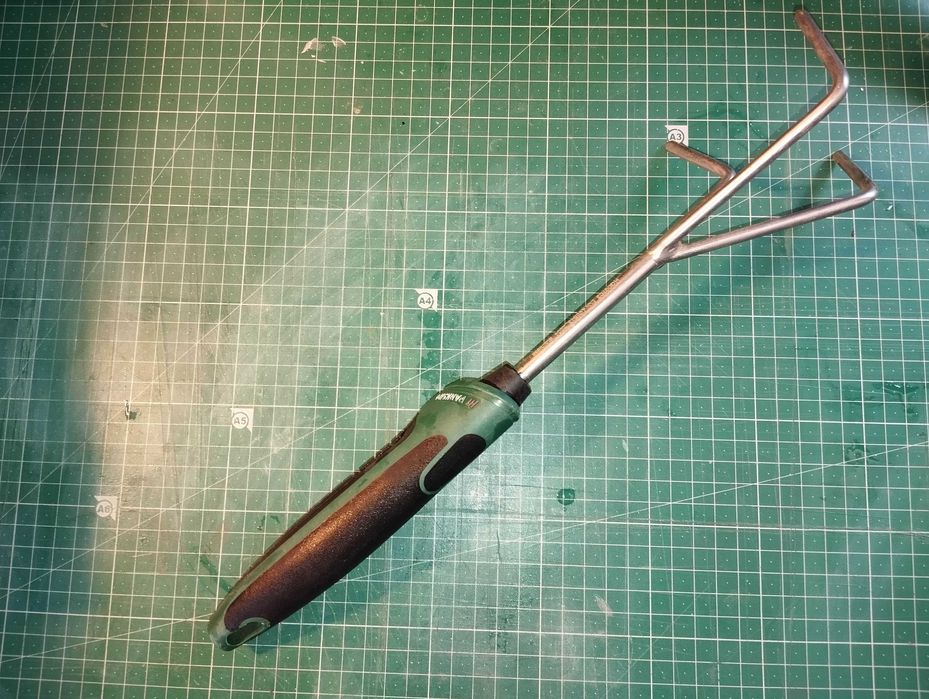 Ancinho 3 Dentes - Aço Inox - Robusto - Boa Pega - Parkside - Lidl - [Pouco Uso]