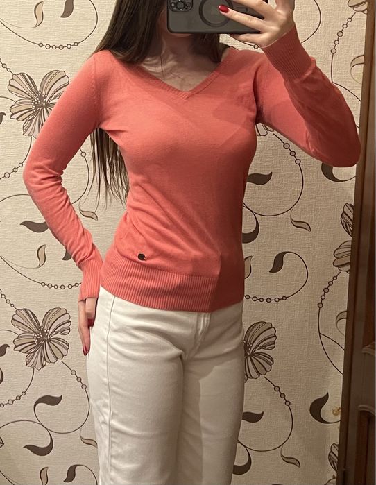 Кофта джемпер лонгслів Time Out S коралова