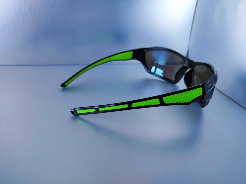 Polaryzowane Okulary Sportowe UV400 niebiesko zielone owalne