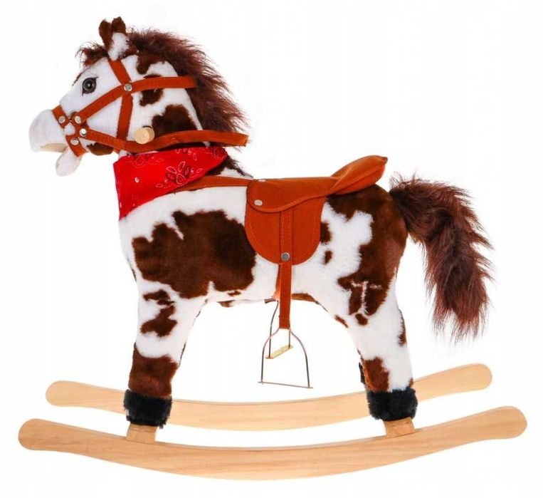 Nowy Łaciaty Konik na Biegunach z Efektami Dźwiękowymi Plusz (OKAZJA)