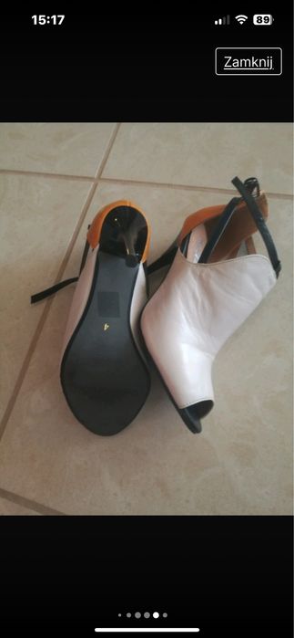Buty na wysokim obcasie skorzane