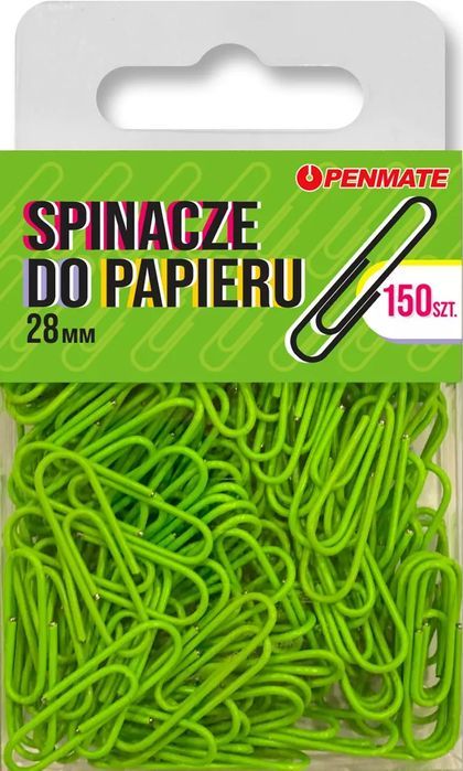Spinacze do papieru Penmate Zielone 28 mm TT8319. Nowy Produkt