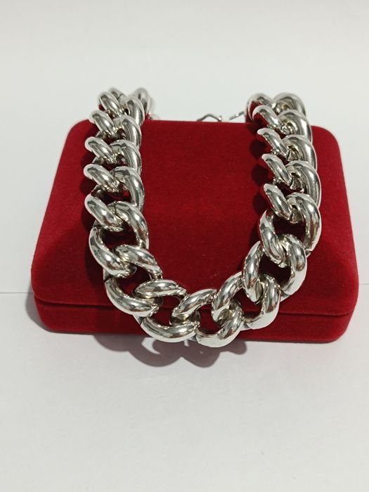 Srebrna bransoletka splot Pancerka dł21cm, srebro próby 925