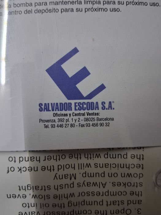 Bomba de aspiração/Carga óleo