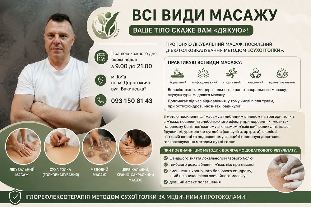 Масаж Лікувальний. м. Дрогожичі вул. Бакинська