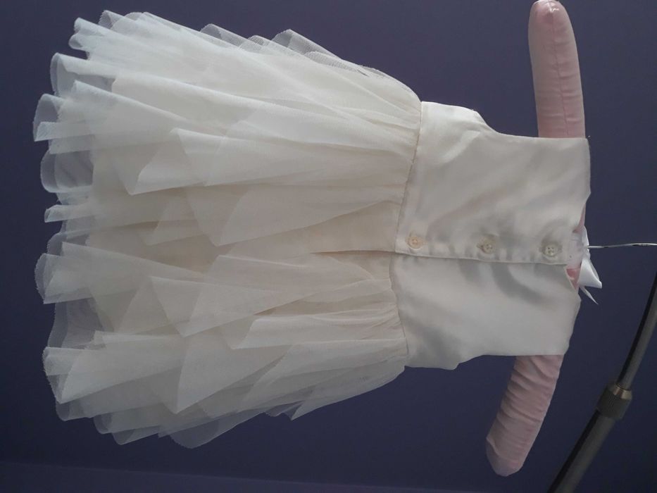 sukienka do chrztu, opaska, skarpetki