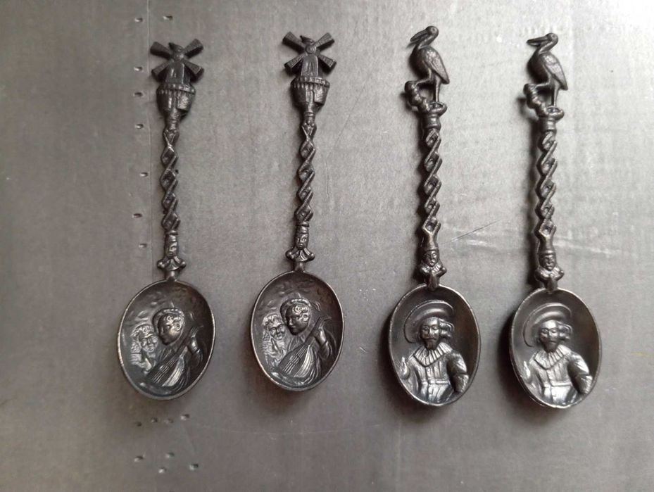 Винтажные оловянные сюжетные ложки Голландия