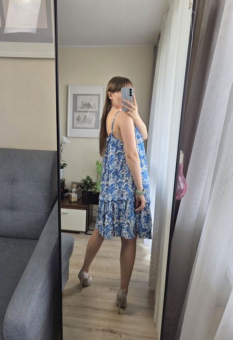 Rozkloszowana sukienka mini Tom&Rose M wiskoza oversize lato