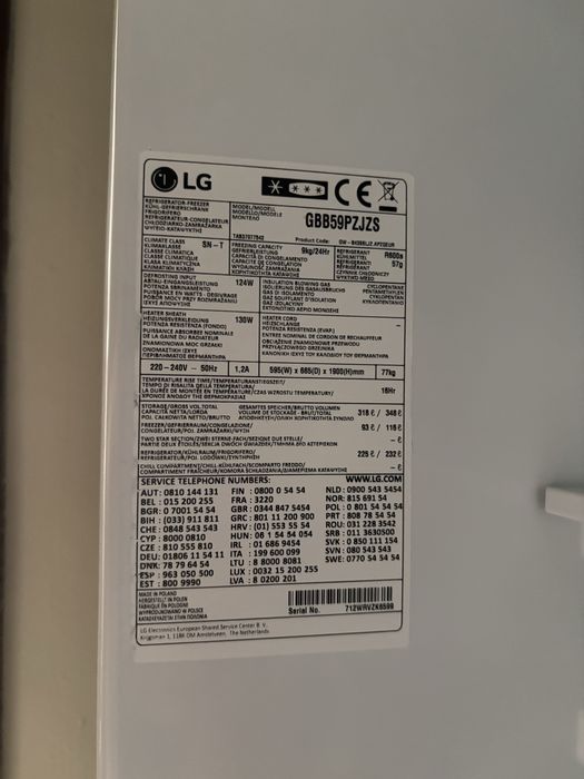 Frigorífico LG 318L - Combi No Frost