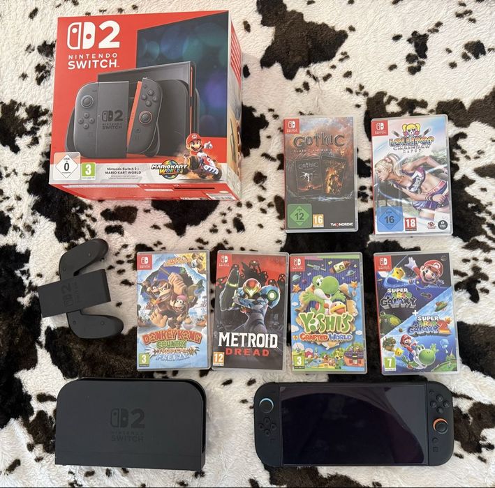 Nintendo Switch V2 incluindo 7 jogos + conta com vários jogos