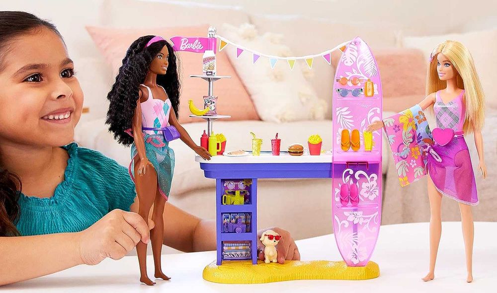 Барби барбі пляж набережна кафе 2 ляльки кукли Barbie Beach Boardwalk