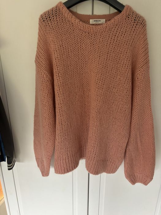 MSCH copenhagen sweter swetr moher wełna lana bufiaste rekawy L 40 XL