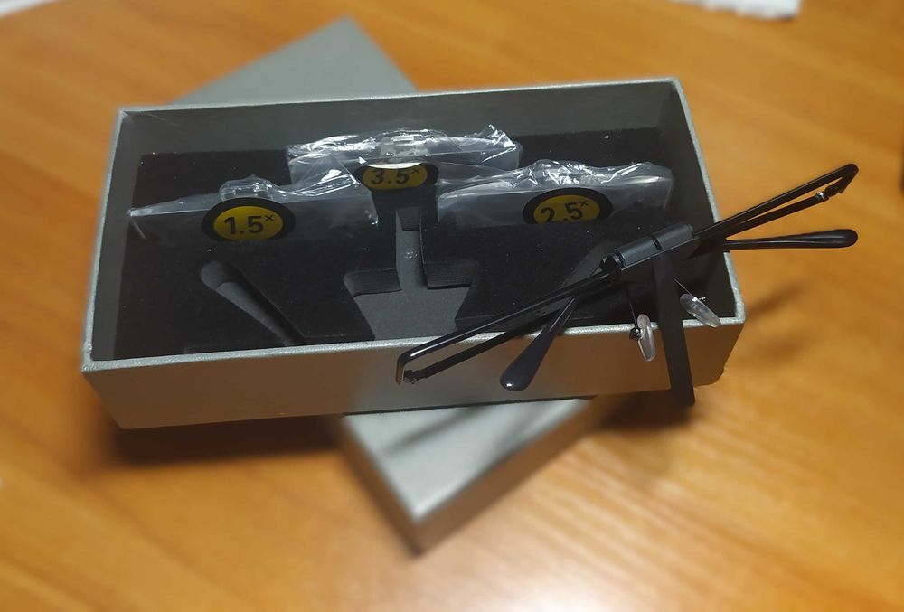 Okulary kosmetyczne powiększające, nowe, lupa, wymienne soczewki