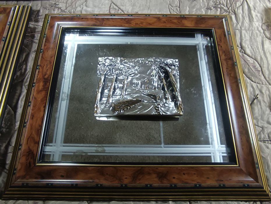 Quadro arte italiana em prata