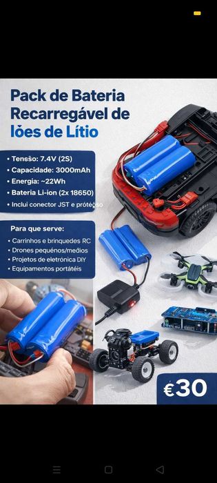 Baterias Lítio 6 Baterias recarregável. Oportunidades
