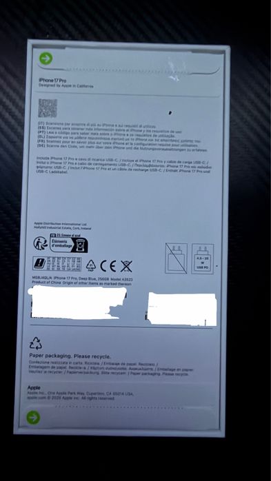 iPhone 17 Pro – Azul (Novo e Selado)(1 Capa Transparente)