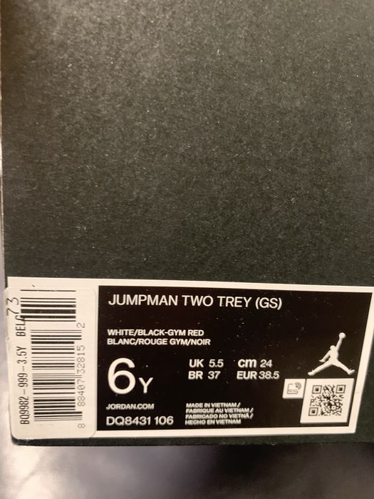 Buty Jordan Jumpman Two Trey rozm. 38,5