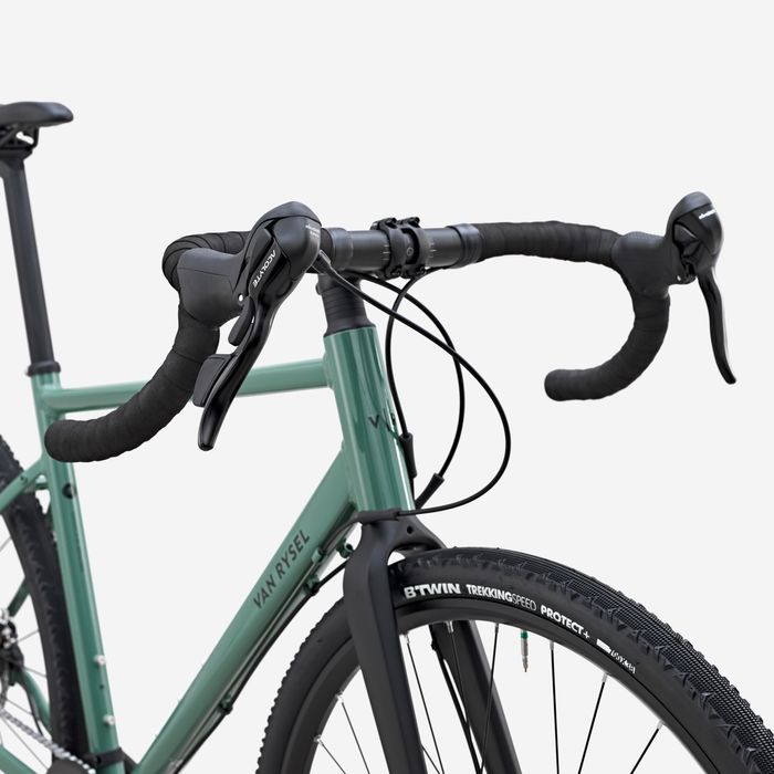 Bicicleta de Gravel Microshift Acolyte 1x8v, GRVL AF DISCOVER verde