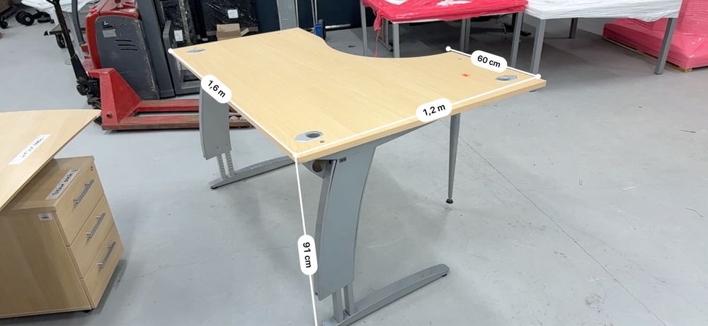 Biurka narożne 160/120 stelaż metalowy, , Lewe i Prawe , POLEASINGOWE