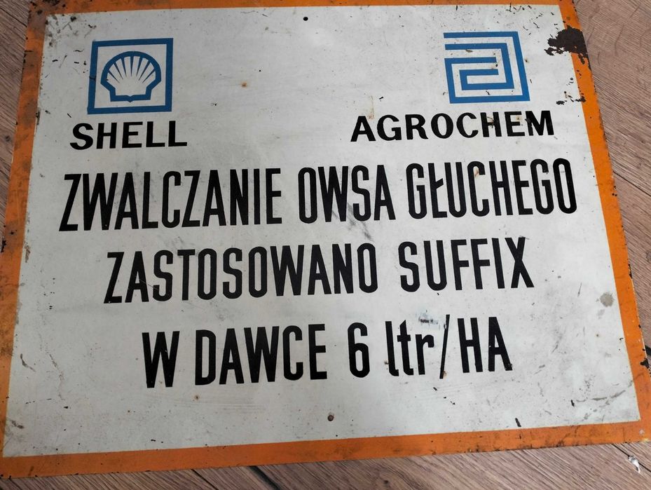 Tabliczka informacyjna zwalczanie owsa głuchego