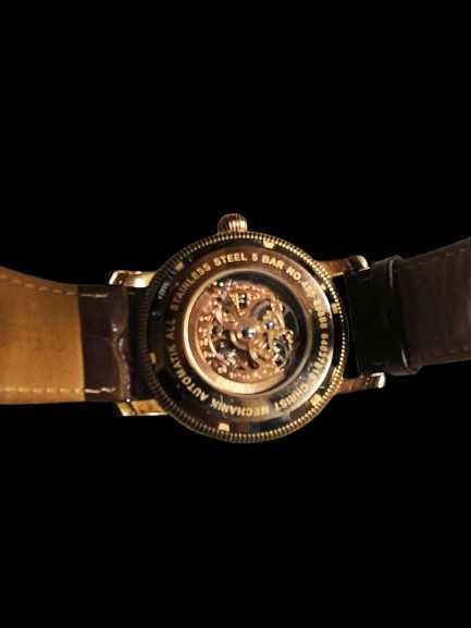 Męski Zegarek Christ Automatik Skeleton Mechanizm Przeszklony Skóra