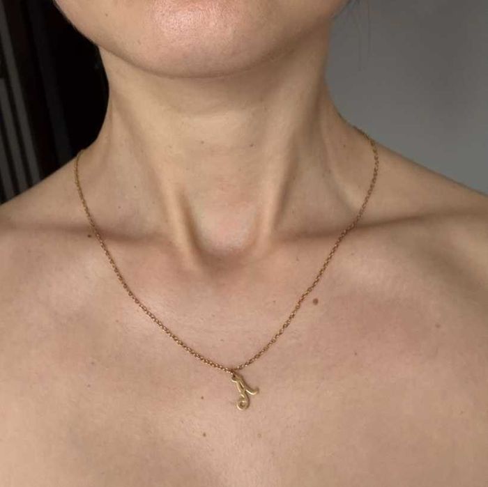 Naszyjnik łańcuszek złoty stal nierdzewna literka A