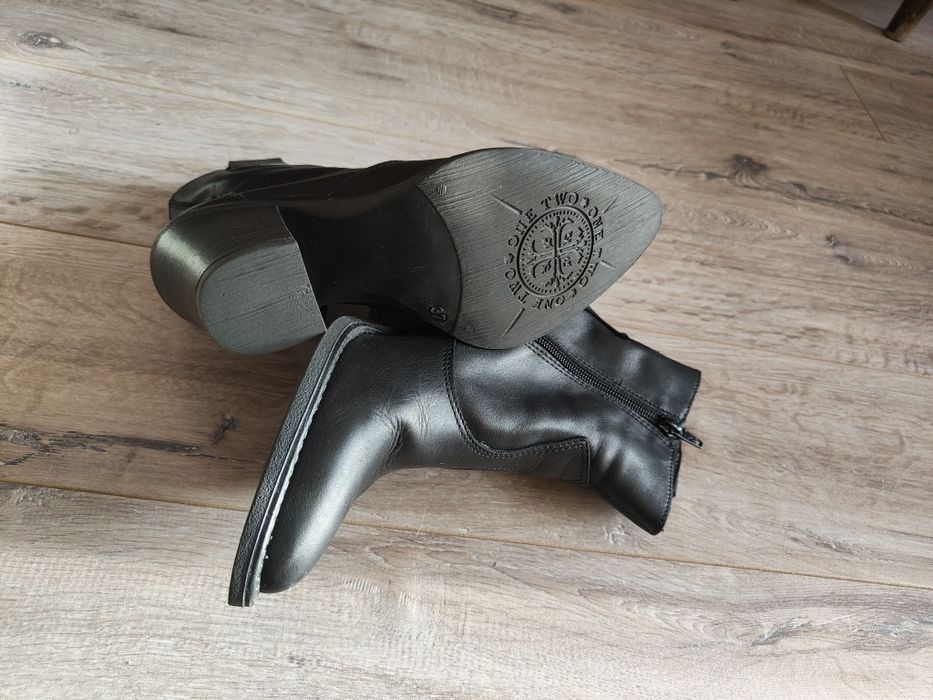 Skórzane buty kowbojki one two rozm 37