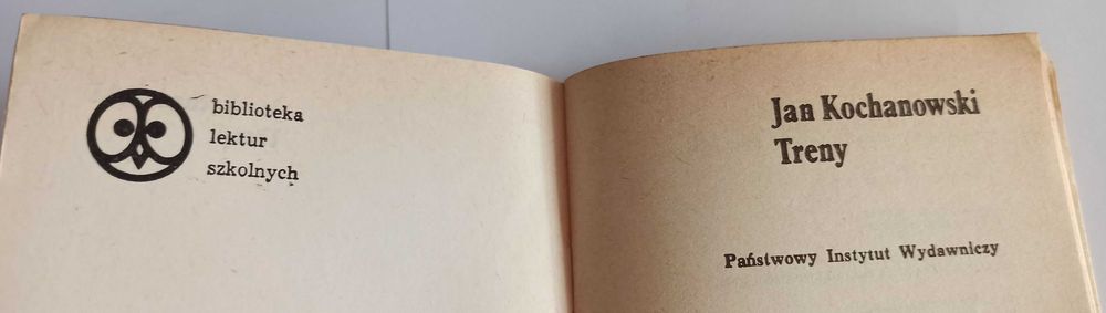 Jan Kochanowski Treny - stare wydanie PIW 1966 rok