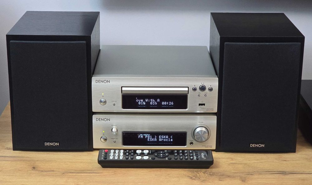Denon D-F109 Idealny Stan Amplituner CD USB MP3 Pilot Kolumny