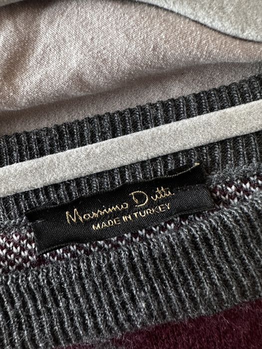 Сіро-бордовий светр  аргайл Massimo Dutti