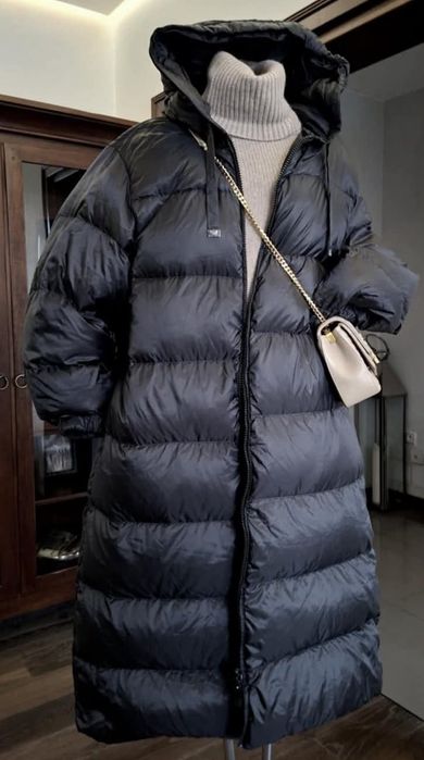 Max Mara the Cube nowy czarny puchowy długi płaszcz
