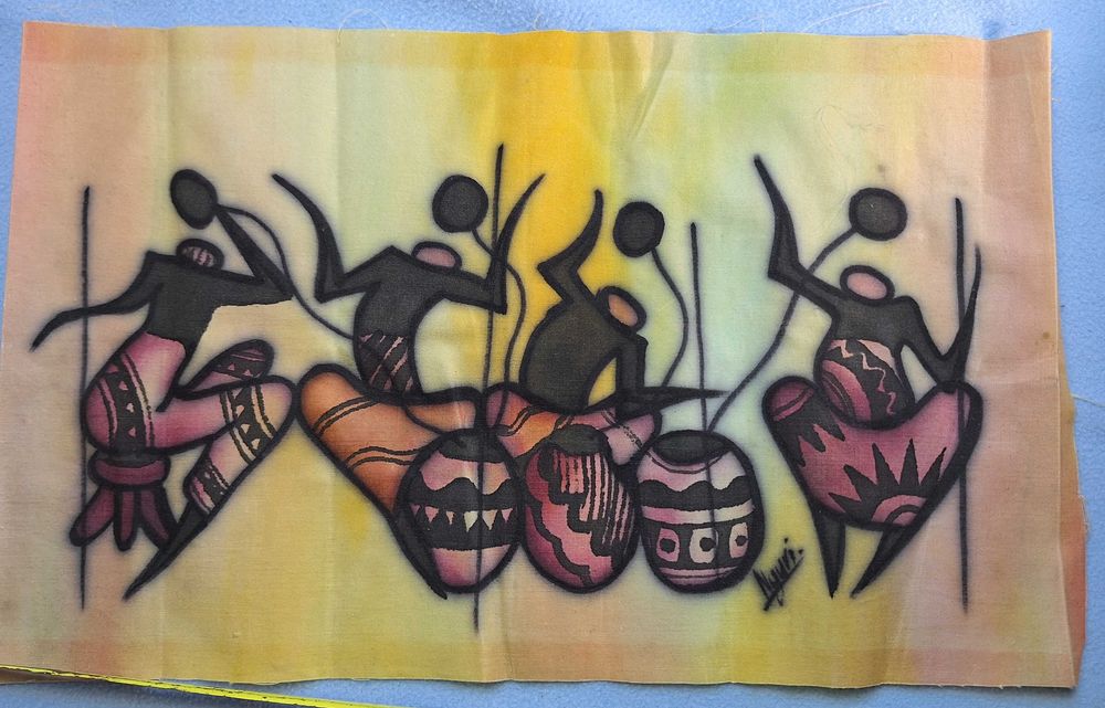 Obraz na płutnie - pamiątka z Afryki - rękodzieło