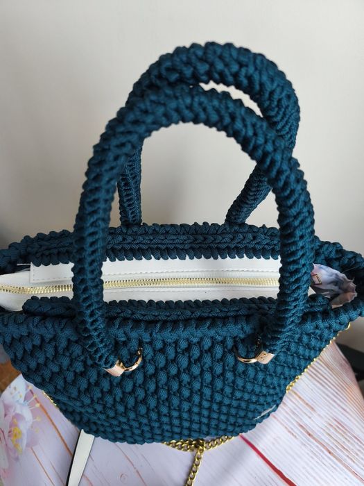 Torebka koszyk na szydełku