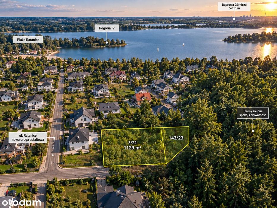 Działka 1129 M² | Pogoria IV | Nowy Asfalt | Ślepa Ulica | Ratanice