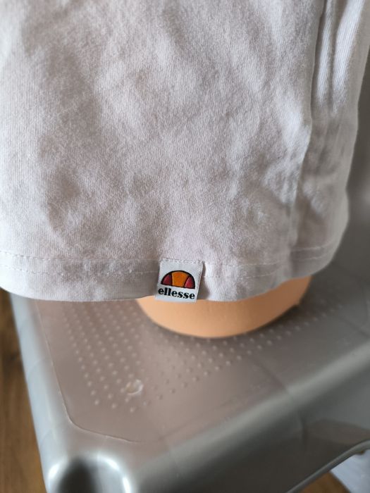 Ellesse t-shirt damski 38 biały wyszywany top lato bawełna