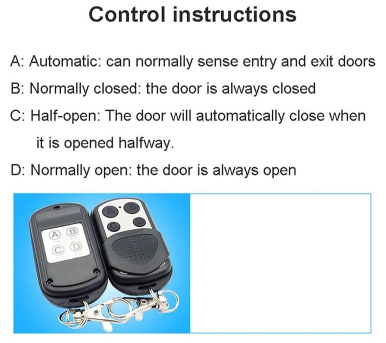 Abridor de porta elétrico, tempo de retenção de abertura da porta; 1 ~ 30S (ajustável), embalagem completa com controlo remoto para hospitais/bancos