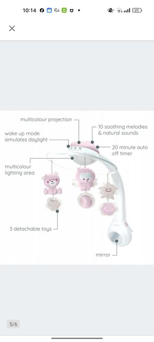 INFANTINO Projektor - Muzyczna Karuzela 3w1 Pudrowy róż