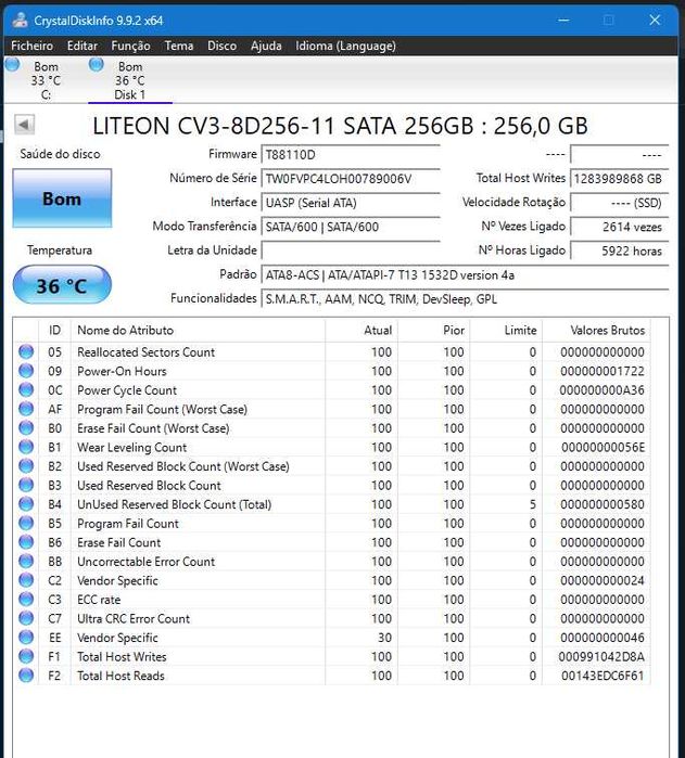 Vários - SSD M.2 2280 SATA 256GB
