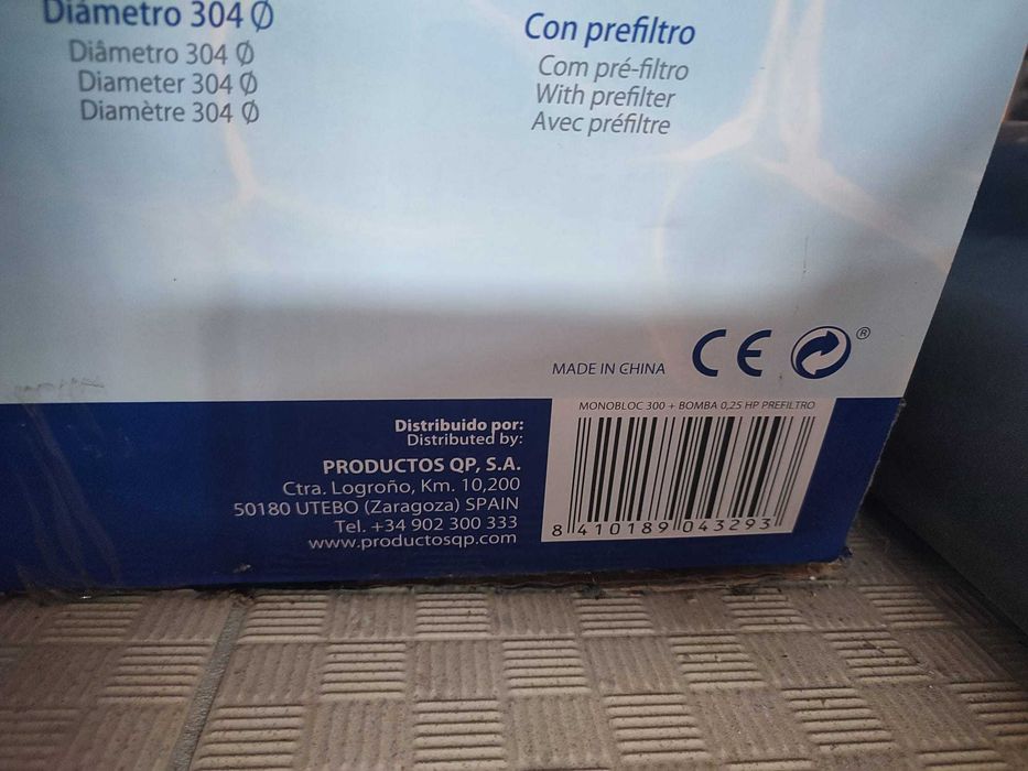 Monobloco 300 0,25hp com Pré-filtro + Skimmer