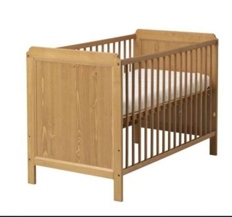 Używane łóżeczko IKEA LEKSVIK z materacem
