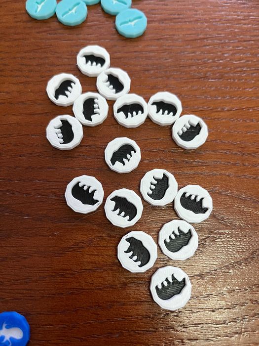 Zestaw znaczników zwierząt 3D do Ark Nova dodatek Wodny Świat 160sztuk