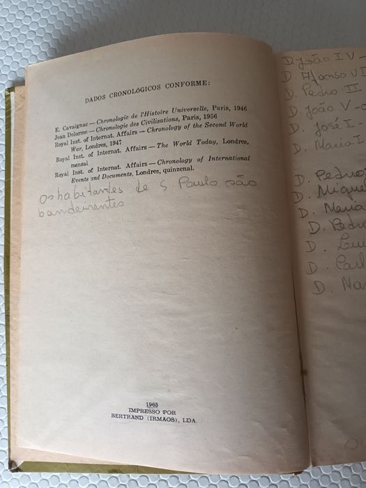 Compêndio de História Universal editado em 1965