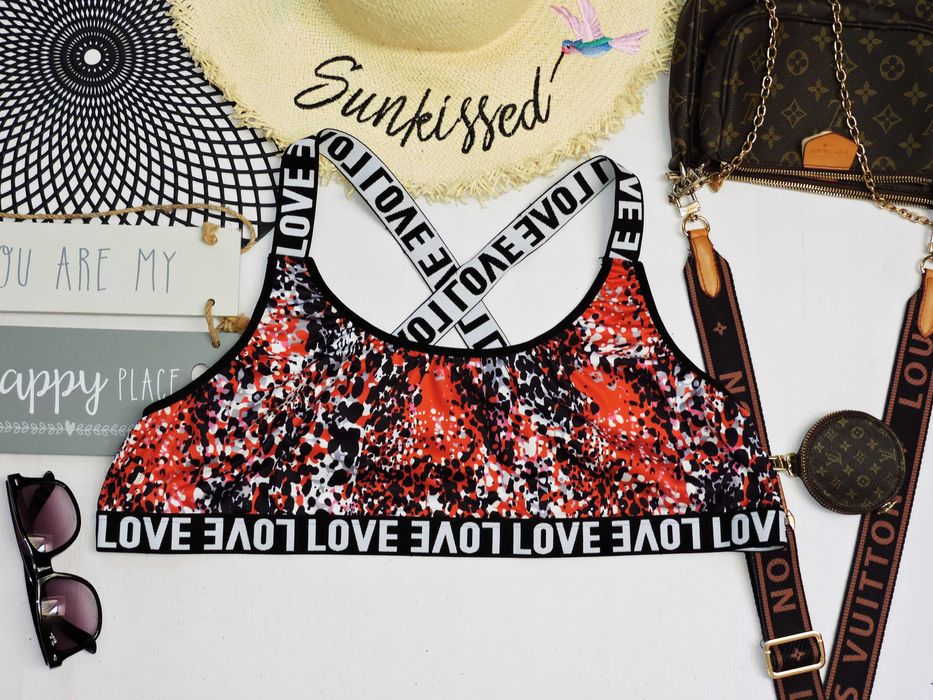 Italy Crop top guma paski napisy 5XL