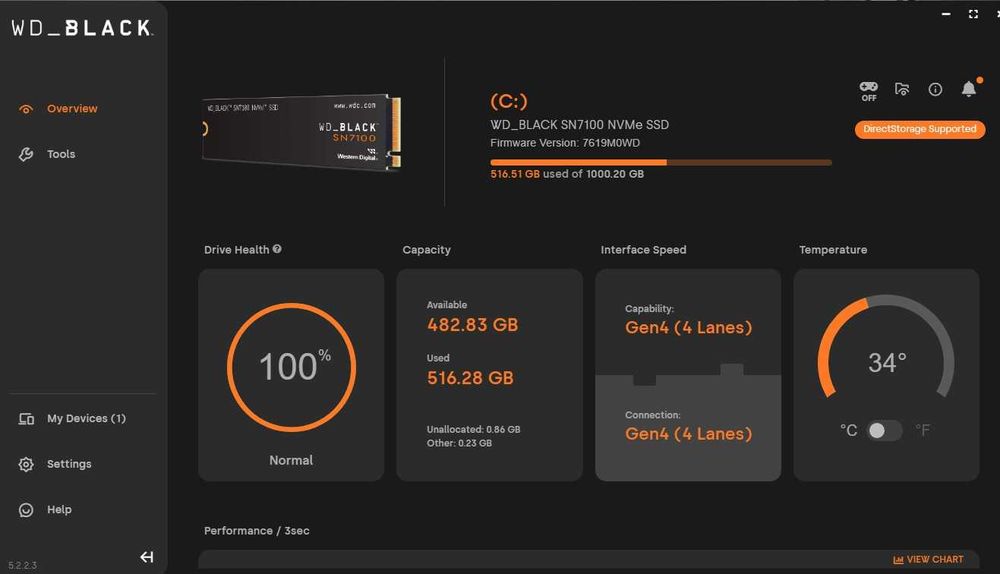 Disco interno SSD WD Black SN7100 1TB