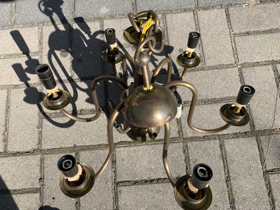żyrandol lampa mosiężna i kinkiet