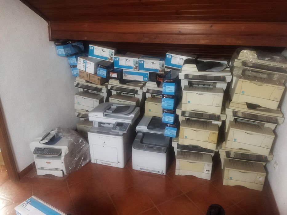 Grande lote de máquinas multifunções impressoras toners tinteiros scan
