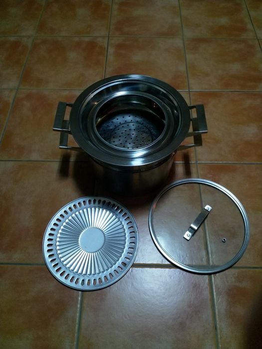 Panela Cozer a Vapor Inox - 2 patamares (Como Novo)