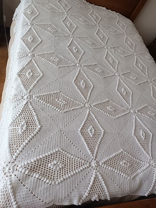 Colcha Crochê Vintage. 190*190 cm