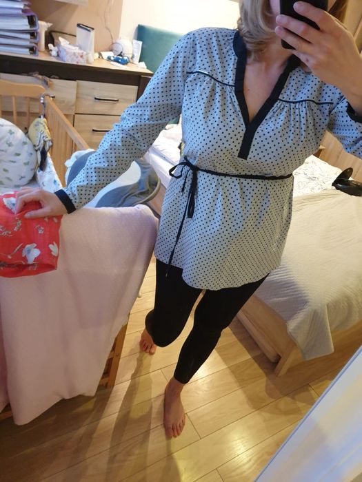 Śliczna szara koszula w kropeczki L Happymum