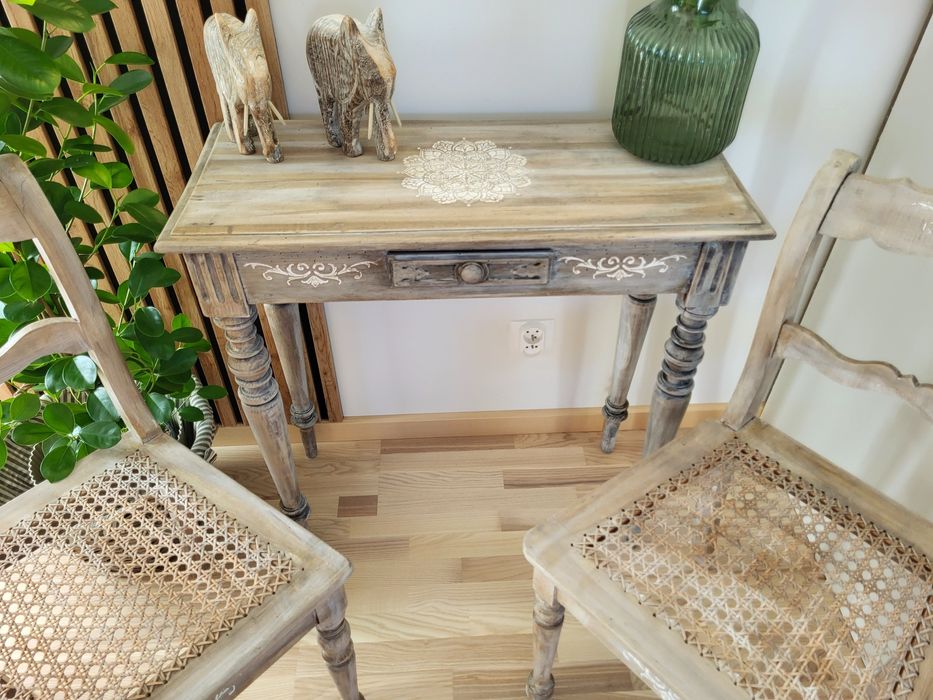 Konsola +krzesła vintage prowansalskie shabby chic